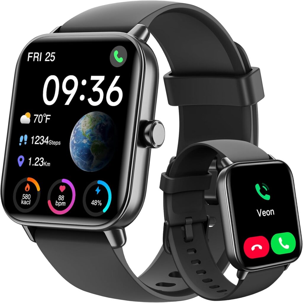 ENOMIR [2025 New] Smart Watch for Men – Alexa Built-in Fitness Tracker with Call Function&1.8″ HD Touchscreen, IP68 Waterproof Heart Rate/Sleep/SpO2 Monitor, 100+ Sport Modes, iOS Android Compatible