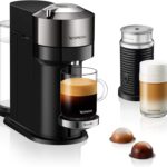 Nespresso Vertuo Next Deluxe Coffee and Espresso Maker, Pure Chrome with Aeroccino Milk Frother,1.1 liter, Black