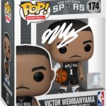 Victor Wembanyama #174 Facsimile Signed Reprint Laser Autographed Funko POP! Basketball NBA: San Antonio Spurs Figurine with Protector Case