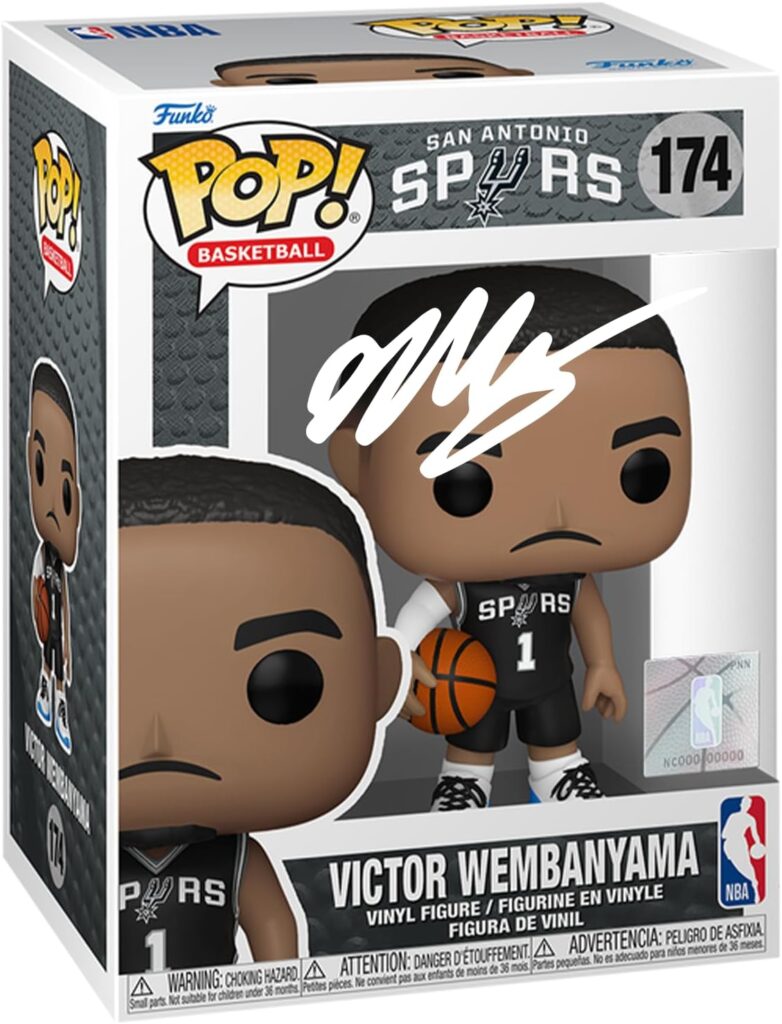 Victor Wembanyama #174 Facsimile Signed Reprint Laser Autographed Funko POP! Basketball NBA: San Antonio Spurs Figurine with Protector Case