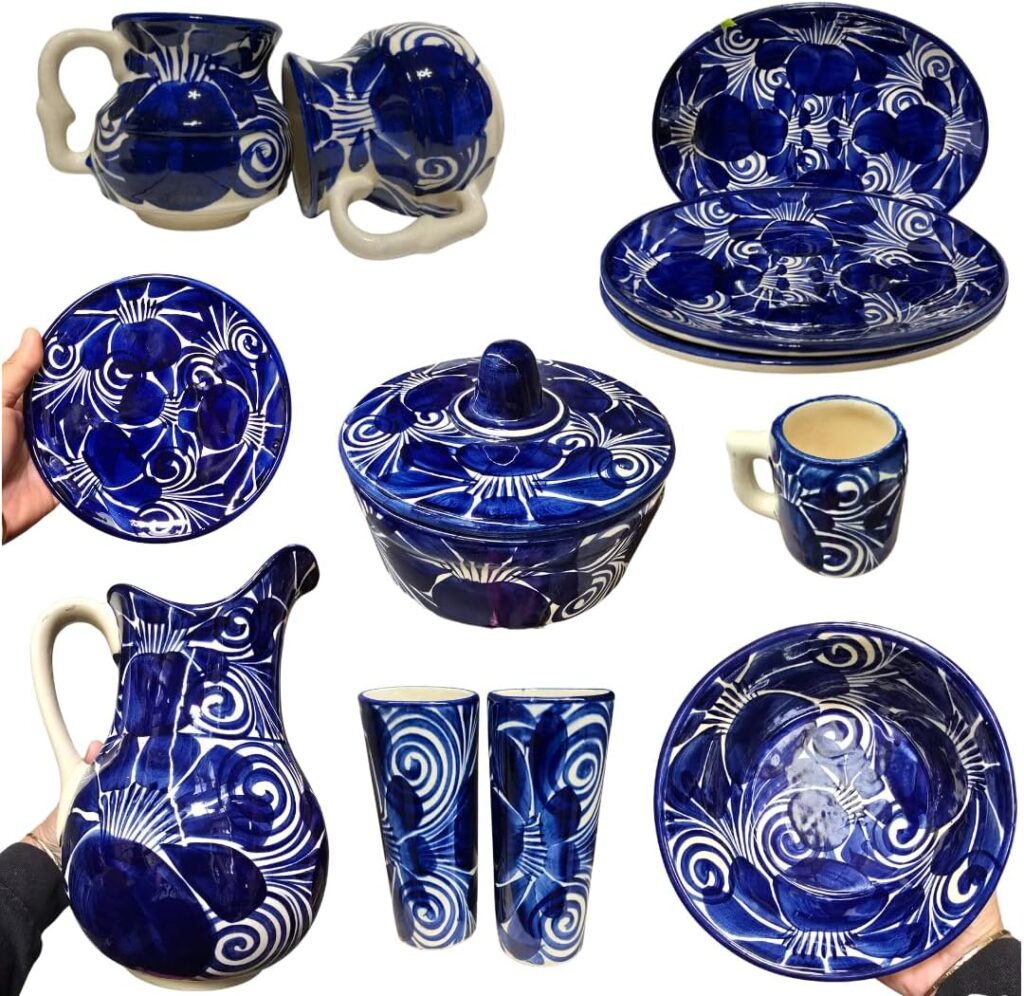 Handcrafted Decorative Blue and White Ceramic Tableware. Plates, Bowls, Mugs, Pitchers and more. Beautiful Mexican Talavera Collection. (Coffee Mug)
