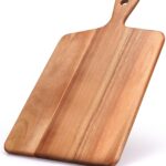 Acacia Wood Cutting Board with Handle Best Cheese for Charcuterie Board Kitchen Wooden Chopping Block for Meat Vegetable Bread Fruit Serving Board Wood Butcher Block Carving Board, 17″ X 10″