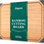 Bamboo Cutting Board, Empune 24″ Wood Cutting Boards for Kitchen with Non-slip Rubber Feet Wooden Chopping Board for Meat and Vegetables, 3XL