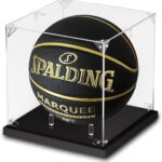 Basketball Display Case, Acrylic Basketball Case Display Clear, UV Protected Soccer Stand Box for Autographed Ball