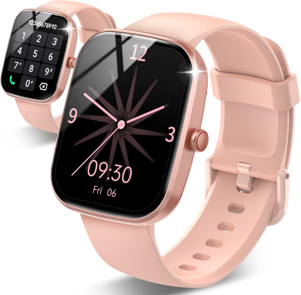 Csasan Smart Watch for Men Women(Answer/Make Call), 1.91″ HD Screen Smartwatch Heart Rate/Sleep/Steps Monitor, 100+ Sports Fitness Watch, IP68 Waterproof Activity Trackers for Android iOS, Pink