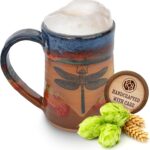 ALWAYS AZUL POTTERY Dragonfly 17 Oz. Small Tankard in Azulscape Glaze – Handmade Ceramic Beer Mugs – Stylish and Unique Handcrafted Artistic Stoneware-Polished Clay Cups, Great For Beer, Coffee & More