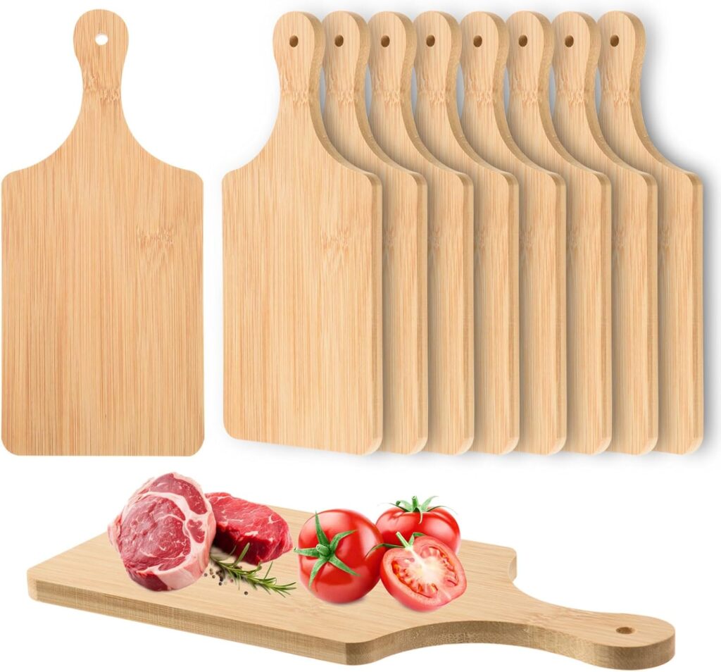 12 Pcs Thicken Bamboo Cutting Board Bulk 11×5 Inch Personalized Wood Chopping Board Customized Laser Engraving Serving Charcuterie Boards for Wedding Mother’s Day Housewarming Present,0.39″ Thick