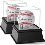 2 Packs Baseball Display Case, Leffis Baseball Holder Display Case, Acrylic UV Protected Baseball Case for Display, for Autographed Baseball (2P Baseball Case)