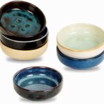 3.35 Inch Ceramic Soy Sauce Dish,Pinch Bowl,Small Dipping Bowls for Side Dishes,Appetizers,Condiments-Set of 6(Assorted Colorful)