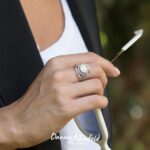 Paz Creations 925 Sterling Silver Cubic Zirconia Gemstone Ring for Women, Statement Ring, Unique Lace Design, Filigree Vintage Style Ring, Artisan Handcrafted, with 1 Year Warranty