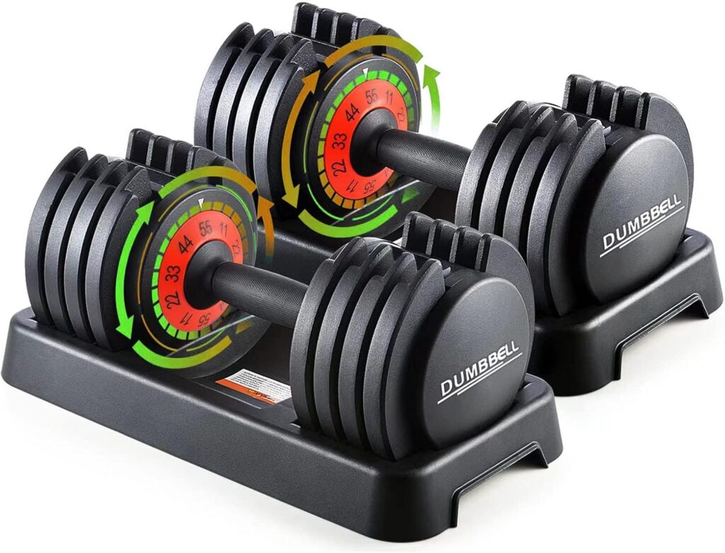 25/55LB pair Adjustable Dumbbell Weights, 5 in 1 Weights Dumbbell with Anti-Slip Metal Handle, Suitable for Home Gym Exercise Equipment