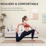 Yoga Mat Extra thick 8mm Exercise mat, Soft Lightweight TPE Fitness Mat with strap, High Elasticity, Anti-fatigue,non-slip mat for Women, Yoga, Camping, Travel, Gym & Outdoor | 72″L x 0.32″Th