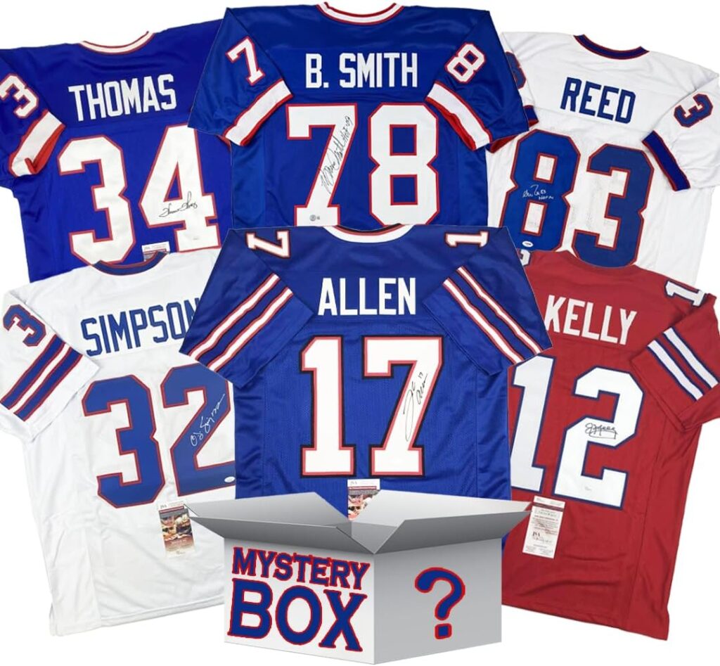 Autographed/Signed Buffalo Football Jersey Mystery Box with PSA JSA or Beckett COA