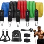 WHATAFIT Resistance Bands, Exercise Bands,Resistance Bands for Working Out, Work Out Bands with Handles for Men and Women Fitness, Strength Training Home Gym Equipment