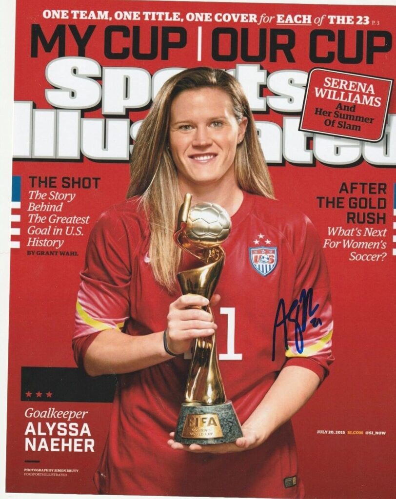 ALYSSA NAEHER USA SOCCER GOALIE SIGNED SPORTS ILLUSTRATED COVER 8×10 – Autographed Soccer Photos