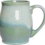 Bosmarlin Extra Large Ceramic Coffee Mug, 25 Oz, Dishwasher and Microwave Safe, Big Oversized Tea Cup for Office and Home, (Blue, 1) (Pale Green, 25 Oz)