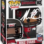 Mike Evans #142 Facsimile Signed Reprint Laser Autographed Funko POP! Football NFL: Tampa Bay Buccaneers Figurine with Protector Case