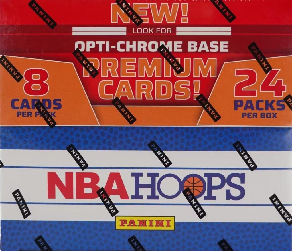2024 2025 Panini HOOPS Basketball RETAIL Box of 24 Packs (192 Cards) with Optic Chrome Premium Cards and Possible Retail Exclusive Autographs and Explosions Inserts