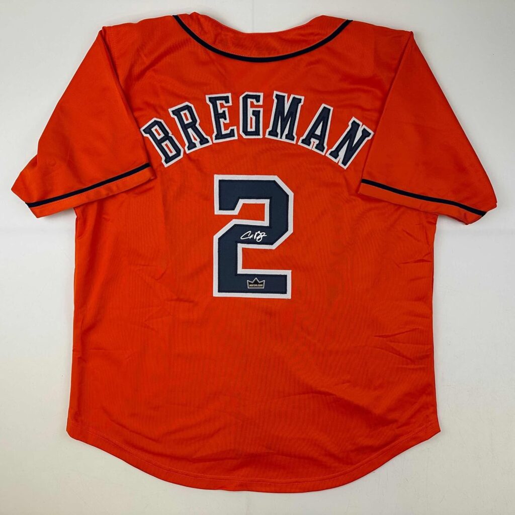 Facsimile Autographed Alex Bregman Houston Orange Reprint Laser Auto Baseball Jersey Size Men’s XL