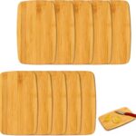 Yinkin 10 Pcs Bulk Wood Cutting Board Bamboo Wooden Chopping Board Charcuterie Serving Tray Laser Engraving Blanks for Pizza Bread Cheese Kitchen DIY Thanksgiving Christmas Housewarming Gifts, 6″ x 9″