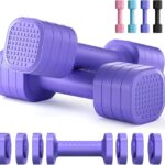 Zempox Adjustable Dumbbell Set of 2, 4 in 1 Free Weights Dumbbells Set for Women, Hand Weights for Women at Home, Each 2lb 3lb 4lb 5lb with TPU Soft Rubber Handle for Home Gym Exercise Training