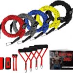 Resistance Bands, 15 Pieces Exercise Elastic Bands Set, 20lbs to 40lbs Resistance Tubes with Heavy Duty Protective Nylon Sleeves Anti-Snap for Fitness SUPALAK