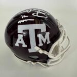 Autographed/Signed Johnny Manziel 12 Heisman Texas A&M Aggies College Football Mini Helmet Beckett BAS COA
