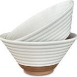 Mora Ceramic Ramen Bowl Set of 2, 45oz – Great for Pho, Miso Udon Soup, Instant Noodles, Serving, Thai or Asian Food – Microwave Safe Large Japanese Noodle Bowls, Modern Kitchen – Vanilla White