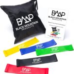 Black Mountain Products Loop Resistance Exercise Bands with Carrying Case (Set of 5), 9 inch