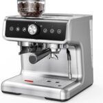 EUHOMY Espresso Machine with Grinder, 20 Bar Professional Espresso Coffee Maker for Home, with Milk Frother for Latte, Cappuccino & Barista-Style