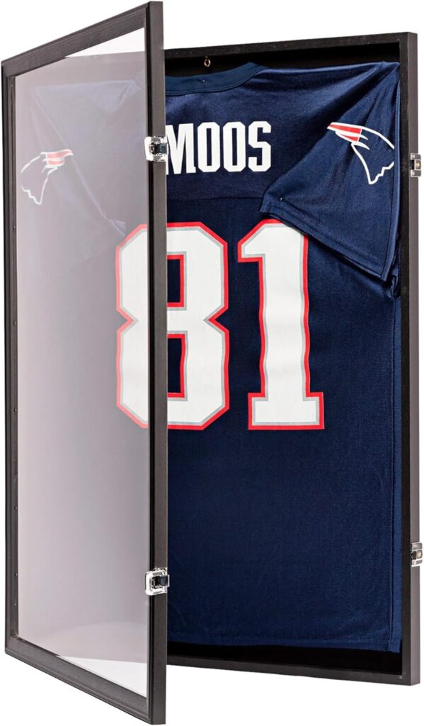 Jersey Frame Display Case – Sports Jersey Display Frame with 98% UV Protection for Football, Baseball, Basketball, Hockey, Soccer, Uniform & T-Shirt