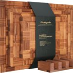 Bamboo Cutting Boards for Kitchen,Chopping Boards Set with Juice Groove,End Grain Bamboo Butcher Block,Serving Board with Holder(3 Pcs)