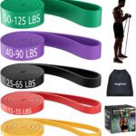Resistance Bands for Working Out: 5-Levels Exercise Bands Set – Pull Up Assistance Elastic Silicone – Physical Therapy/Stretching/Training – Home Gym for Women and Men