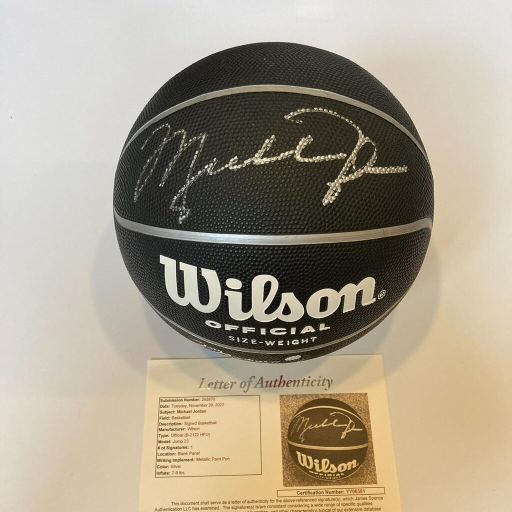 Beautiful Michael Jordan Signed Wilson #23 Jordan Slam Dunk Basketball JSA COA – Autographed Basketballs