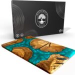 Handmade Olive Wood Cheese Board with Resin, Charcuterie Boards & Serving Tray, Wooden Epoxy Serving Board, Chopping and Cutting Board for Meat Vegetable & Fruit, Premium Gift for Kitchen