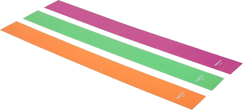 Amazon Basics Resistance Bands, Set of 3, Orange/Green/Pink