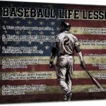 Baseball Poster Canvas Wall Art for Living Room Bedroom Home Decor, Baseball Life Lessons Motivational Canvas Print Painting 12×15 Inch