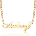 Pugster Custom Name Necklace Customizable Name Necklace for Women Name Plate Necklaces with Names