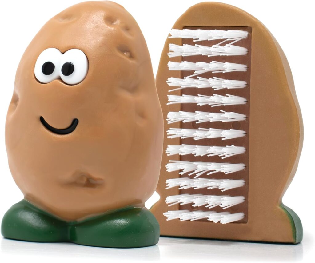 Joie Spud Dude Potato Brush, Vegetable and Fruit Scrubber, Produce Cleaner, Cute Kitchen Gadget, Dishwasher Safe