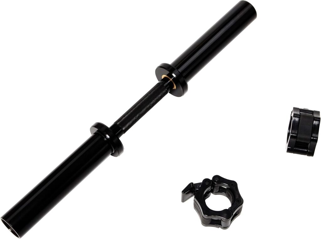 Fitvids Olympic Dumbbells Set & Dumbbells Bar, Loadable for 2-inch weight plates, Adjustable Weight for Strength Training and Fitness Exercises