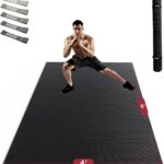 HAPBEAR Extra Large Exercise Mat-7’x5’/6’x8’/6’x9’/6’x10’/6’x12’x8mm(1/3 inch),Non-Slip, Ultra Durable, Thick Workout Mats for Home Gym Flooring Cardio, Yoga Mats for Fitness, High-Density Exercise Mat, Shoes-Friendly