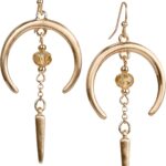 SPUNKYsoul Earring Crescent Horn and Faceted for Women
