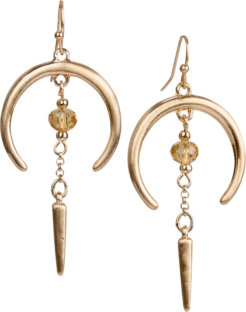 SPUNKYsoul Earring Crescent Horn and Faceted for Women