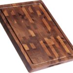 Walnut Wood Cutting Boards for Kitchen, Large Chopping Board Double Sided, End Grain Cutting Board with Handle, Charcuterie Butcher Block for Meal Prep & Serving with Gift Box, 17″×13″×1″