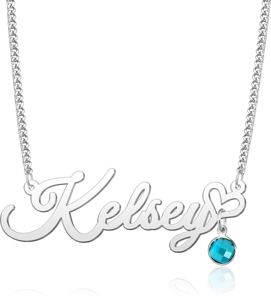 Personalized Name Necklace Sterling Silver Pendant Customized Custom