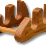 Chopping Board Stand – Teak Wood – Premium Handmade Holder Organizer for Boards, Drying Rack, Single or Dual Slot, Fits Thick Boards, Air-Dry Base (2 Stands (1.3 in Thickness))