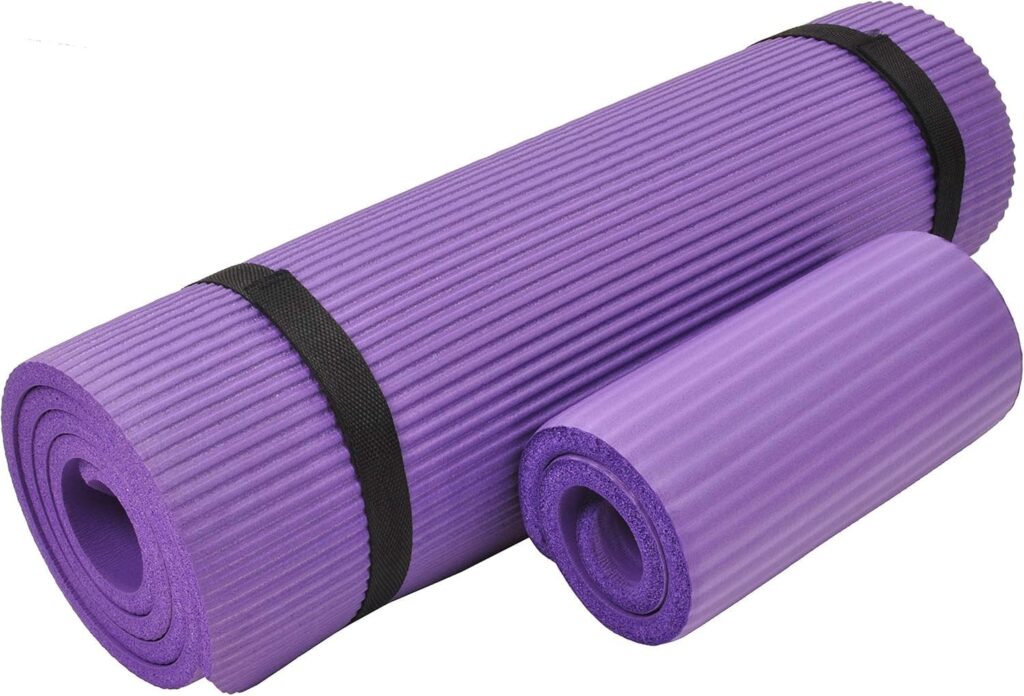Elevon 1/2-Inch Extra Thick Yoga Mat with Knee Pad, High Density Non-Slip Exercise Mat for Pilates, Stretching & Workouts, Includes Carrying Strap