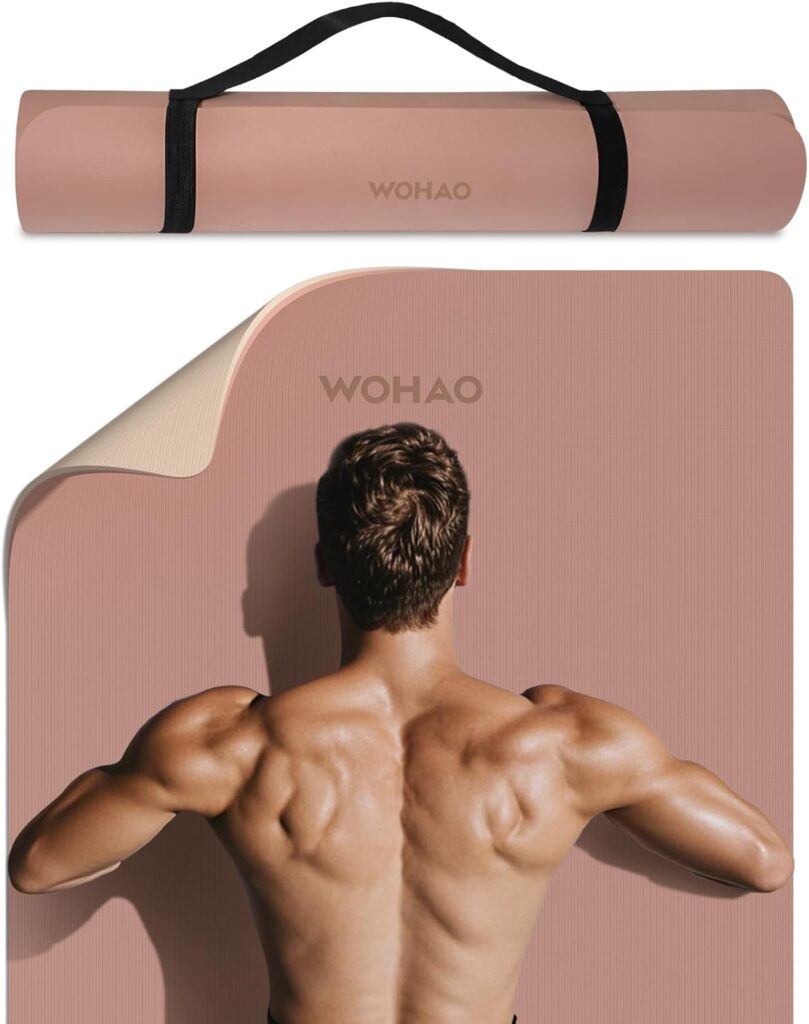 Extra Wide & Thick 8mm Yoga Mat, 72″x31.5″ Large Non Slip Exercise Mat, Premium POE Material for Superior Cushioning & Stability, with Strap for Home Gym, Pilates