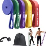 Resistance Bands Set – Pull Up Bands for Men Women, Exercise Bands Resistance with Door Anchor, Training Poster & Pouch for Body Stretching, Pull Up Assist