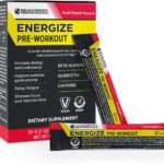 BODi Energize Pre Workout Powder – Beta-Alanine, Quercetin & Low-Dose Caffeine Formula for Enhanced Energy & Focus, Increase Energy & Endurance Supplement, Fruit Punch, 20 Sticks